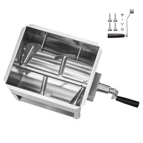 Manual Meat Mixer, 20L Fixed Tank Meat Processing Equipment(Mixing Max 30LBS for Meat), Stainless Steel Meat Mixer