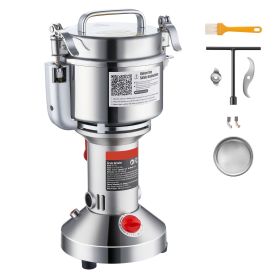 750g Electric Grain Mill Grinder, High Speed 2000W Commercial Spice Grinders, Stainless Steel Pulverizer Powder Machine