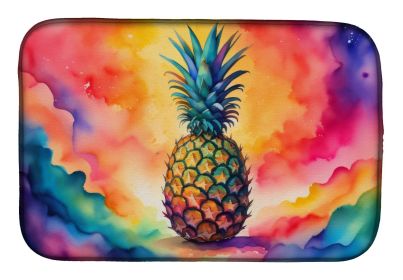 Colorful Pineapple Dish Drying Mat Absorbent Dish Drying Mat Pad for Kitchen Counter Dish Drainer Mat for Countertop, 14 x 21", Multicolor