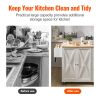 Kitchen Island Cart with Solid Wood Top, 45.3" Width Mobile Carts with Storage Cabinet, Rolling Kitchen Table with Spice Rack, Towel Rack