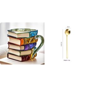 Unique Book Shaped Glass Mug Coffee Tea Cup Creative Gift For Book Lovers Double Duty Drinkware And Decoration (Option: Type B set-1PCS)