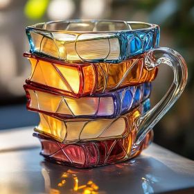 Unique Book Shaped Glass Mug Coffee Tea Cup Creative Gift For Book Lovers Double Duty Drinkware And Decoration (Option: Type 2-1PCS)